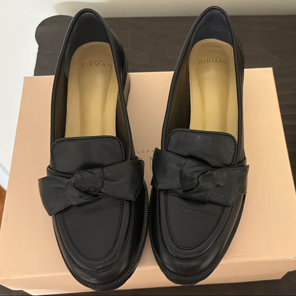 Alexandre Birman Black Loafers with Bow Detail